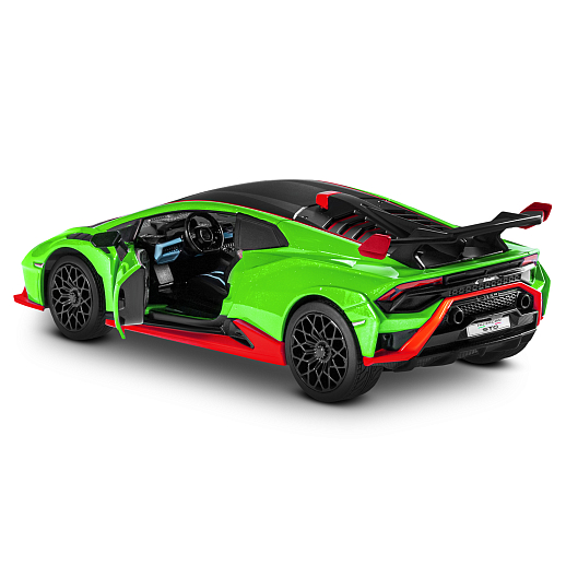 Игрушка для детей: Машинка металлическая, 1:24 Lamborghini, зеленый, свет, звук, свободный ход колес, артикул JB1251760 в Джамбо Тойз #11