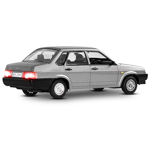 Машинка металлическая Автопанорама, коллекционная модель ВАЗ 21099, масштаб 1:22, свет, звук, открываются двери, капот и багажник, серый перламутр, в/к 24,5*12,5*10,5 см в Джамбо Тойз #11