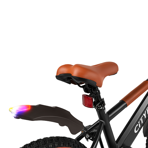 Велосипед двухколёсный CITYRIDE, модель CR-B2-07F52, колеса 16", рама сталь, колеса сталь, балансирные колеса со светом, маячок в заднем крыле, цвет чёрный в Джамбо Тойз #11