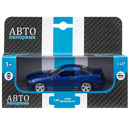 ТМ "Автопанорама" Машинка металлическая 1:43 Ford Mustang GT, синий, откр. двери, инерция, в/к 17,5*12,5*6,5 см в Джамбо Тойз #5