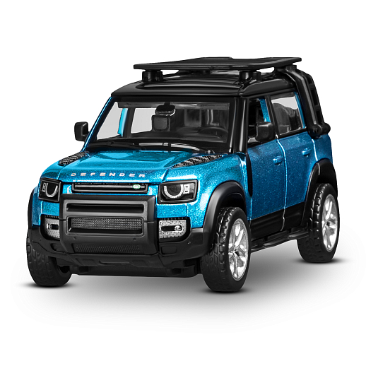 Машинка металлическая 1:43 2020 Land Rover Defender 110, синий, тюнинг, откр. двери, свободный ход колес, в/к 23,5*10*4 см в Джамбо Тойз #27