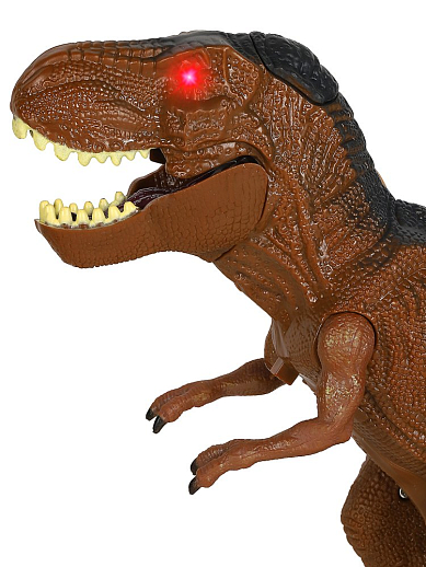 Р/У Динозавр со светом и паром, шагает, трясет головой, кнопка "try me" на корпусе, цвет коричневый, в/к 32*9*27 см в Джамбо Тойз #6