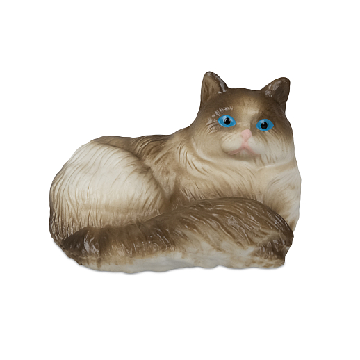 ТМ "DARWIN, Коллекционная фигурка кот "Рэгдолл с пушистым хвостом" Бело-коричневый в/п, 4*3,8*2,7 см в Джамбо Тойз