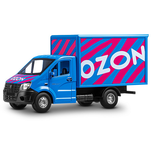 ТМ "Автопанорама" Машинка металлическая 1:28 ГАЗель NEXT OZON, синий, откр. двери, задняя дверка фургона, свет, звук, инерция, в/к 24*14*12 см в Джамбо Тойз #2