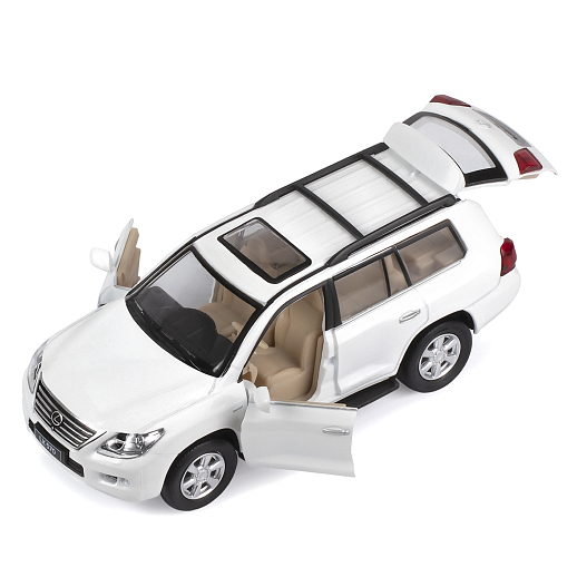 ТМ "Автопанорама" Машинка металлическая 1:32 Lexus LX570, белый, свет, звук, откр. двери и багажник, инерция, в/к 17,5*13,5*9 см в Джамбо Тойз #16