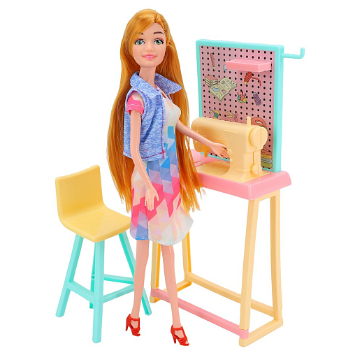 Кукла "Рукодельница", в комплекте швейная машинка, стол, стул, аксессуары, в/к 22х7,6х33 см в Джамбо Тойз #7