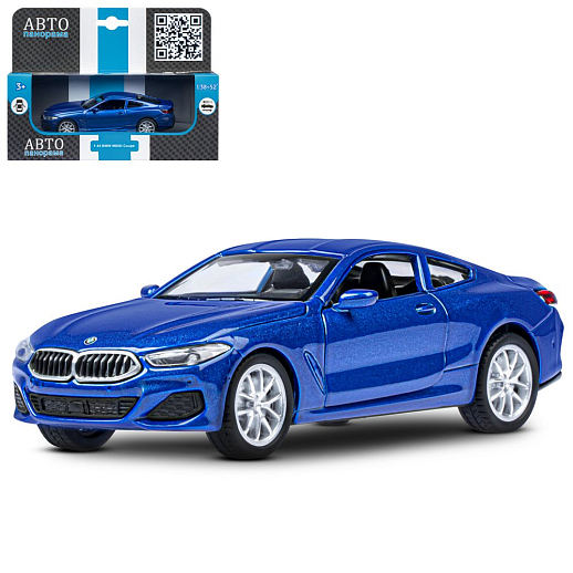 ТМ "Автопанорама" Машинка металлическая 1:44 BMW M850i Coupe, синий, откр. двери, инерция, в/к 17,5*12,5*6,5 см в Джамбо Тойз