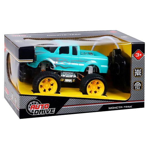 AUTODRIVE Р/У Монстр-трак, движение вперед/назад/повороты, цвет бирюзовый, аккум. в компл., в/к 26*15*14см в Джамбо Тойз #2