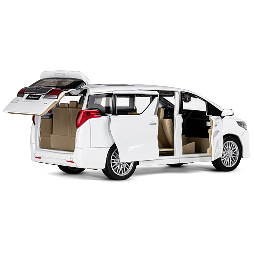 ТМ "Автопанорама" Машинка металлическая 1:29 Toyota Alphard, белый, откр. передние и боковые, багажник, свет, звук, инерция,  в/к 20*10*11 см в Джамбо Тойз #15