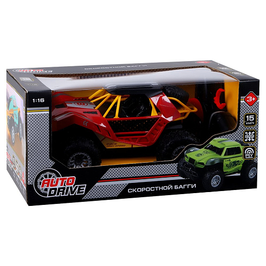 AUTODRIVE Р/У Скоростной внедорожник,М1:16,2.4GHz,4 канала,цвет красный,аккум.в компл., в/к 30*17*14,2 см в Джамбо Тойз #2