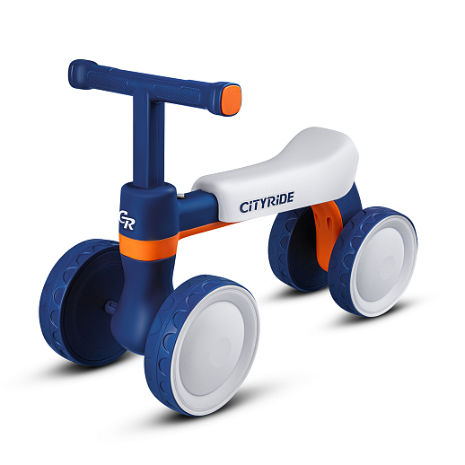 Беговел CITYRIDE, рама пластик, колеса пластик, музыка Шаинского, свет, Синий-оранжевый, в/к в Джамбо Тойз #3