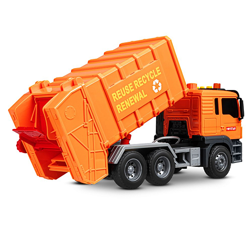 AUTODRIVE_Фрикционный Мусоровоз,помповый механизм, 3 контейнера в компл., звук,свет,на бат.,в гофрокор. 33*12,5*18,5см в Джамбо Тойз #8