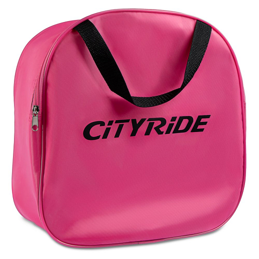 Набор CITYRIDE роликовые коньки-квады, шлем, защита, пластиковый мысок, колёса PU 80 и 40 мм, подшипники ABEC 5 углеродистая сталь, шлем белый пенополистирол, защита текстиль с пластиковыми накладками, 5 конусов в комплекте, вес до 40 кг, чёрный-розовый-голубой, в н-сумке в Джамбо Тойз #16