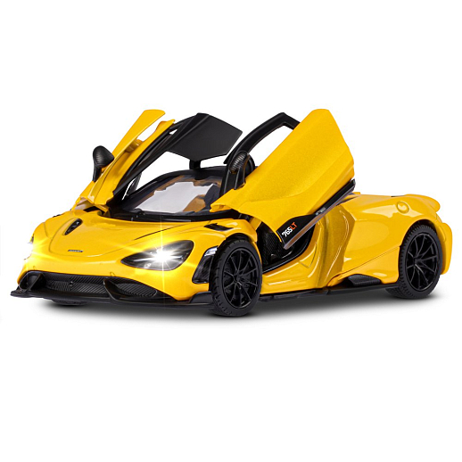 ТМ "Автопанорама" Машинка металлическая, 1:31 McLaren 765 LT, желтый, открываются двери, свет, звук, инерция, в/к 18*13,5*9 см в Джамбо Тойз #8
