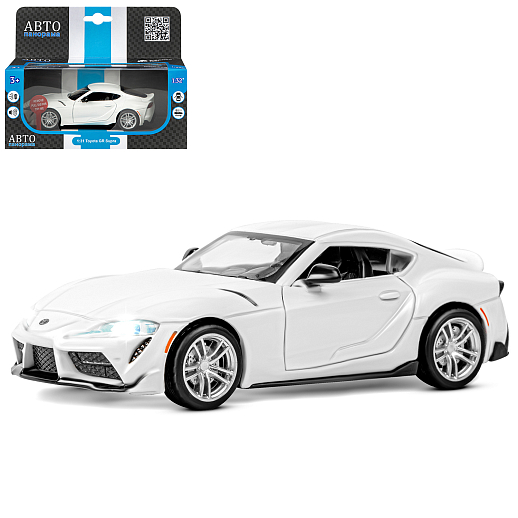 ТМ "Автопанорама" Машинка металл. 1:31 Toyota Supra [US], белый, откр. двери, свет, звук, инерция в/к 18*9*13,5 см в Джамбо Тойз