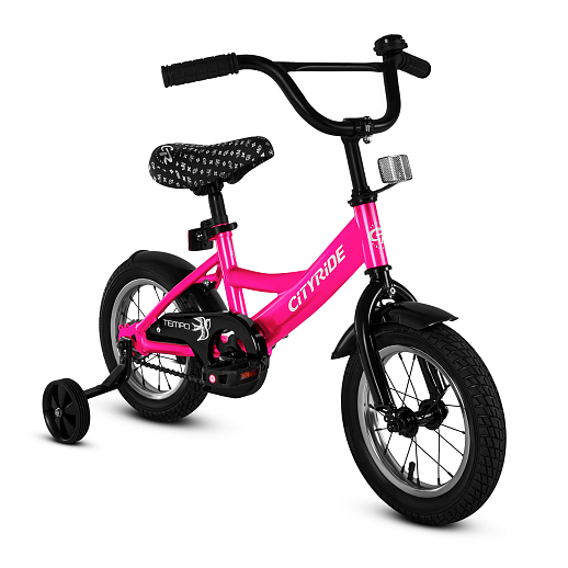 Детский велосипед "City-Ride Tempo" -рама сталь, диски сталь 12", покрышки 2,125, задние ножные тормоза, без переднего тормоза, звоночек, крылья пластик, страховочные колеса в Джамбо Тойз