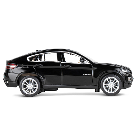 ТМ "Автопанорама" Машинка металлическая 1:32 BMW X6, черный, свет, звук, откр. двери, инерция, в/к 19*9*7 см в Джамбо Тойз #5