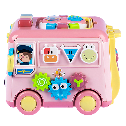 ТМ "Smart Baby" Развивающая игрушка "Автобус" цвет розовый, Шаинский, 57 звуков, стихов, мелодий, песен. Сказки и загадки. Свет, звук, регулирующаяся громкость, в/к 31х22,5х23,5 см в Джамбо Тойз #8