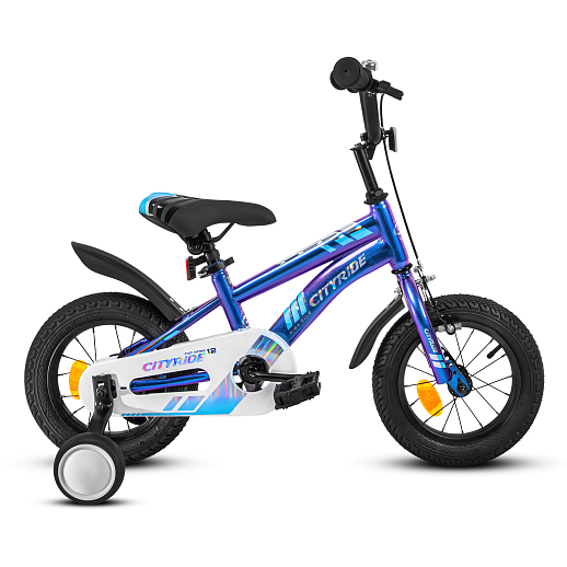 Велосипед CITYRIDE 12", модель CR-B2-07F41, рама сталь, обода сталь, ножной тормоз, балансирные колёса, цвет синий хамелеон в Джамбо Тойз #7