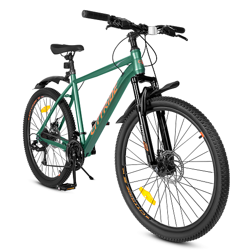 Велосипед двухколёсный CITYRIDE, модель CR-B2-SH01, рама сталь, размер колёс 26", двойные алюминиевые обода, 21 скорость, амортизационная вилка, цвет зеленый в Джамбо Тойз