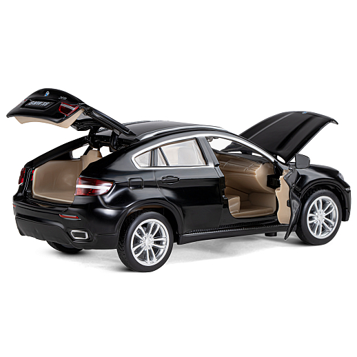 ТМ "Автопанорама" Машинка металлическая 1:32  BMW X6, черный, свет, звук, откр. двери, капот и багажник, инерция, в/к 17,5*13,5*9 см в Джамбо Тойз #13