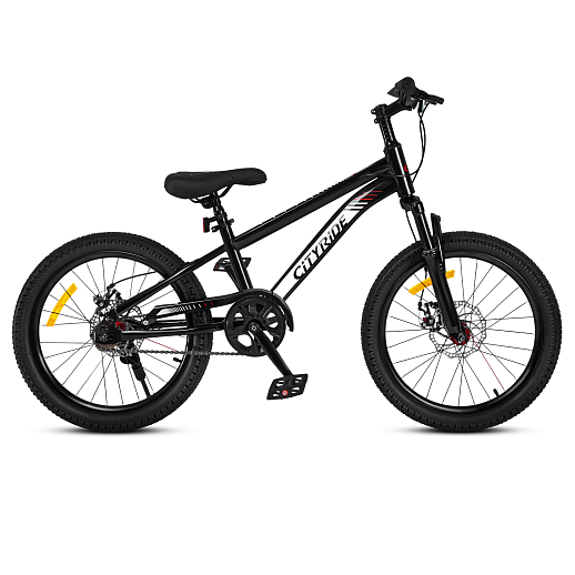 Велосипед двухколёсный CITYRIDE, модель CR-B2-12B, колеса 20", рама сталь, дисковые мех. тормоза, амортизационная вилка, обода сталь, цвет чёрный в Джамбо Тойз #3