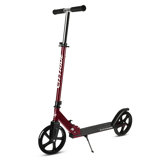 2хкол. самокат CITYRIDE 200, сталь 100%, грипсы 135мм TPR, колеса PU 200/200 мм, бордовый в Джамбо Тойз