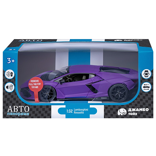 ТМ "Автопанорама" Машинка металл. 1:32 Lamborghini Revuelto, фиолетовый, инерция, откр. двери, в/к 17,5*12,5*6,5 см в Джамбо Тойз #4