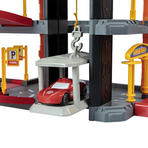 Парковка "Пожарная" с лифтом, свет, звук, ручной механизм лифта, в компл. машинки, вертолет, на бат., в/к 45*6,5*31см в Джамбо Тойз #11