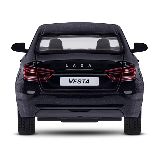 Машинка металлическая Автопанорама, инерционная, коллекционная модель LADA VESTA седан, масштаб 1:24, свет, звук, открываются 4 двери, капот, багажник, черный, в/к 24,5*12,5*10,5 см в Джамбо Тойз #11
