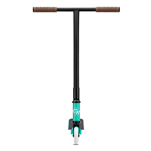 Трюковый самокат CITYRIDE FIRST, T-bar сталь 50*52см, дека алюм.49*9,5см, колеса PU 86A 100мм, пластик диск,  вилка резьб., хомут 4б., цвет Бирюзовый в Джамбо Тойз #2