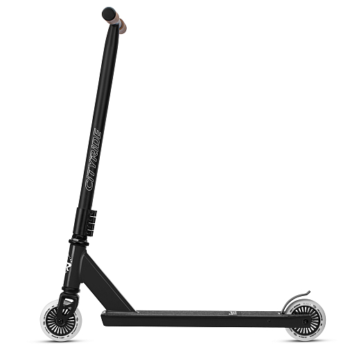 Трюковый самокат CITYRIDE FIRST, T-bar сталь 50*52см, дека алюм.49*9,5см, колеса PU 86A 100мм, пластик диск,  вилка резьб., хомут 4б., цвет Черный в Джамбо Тойз #3