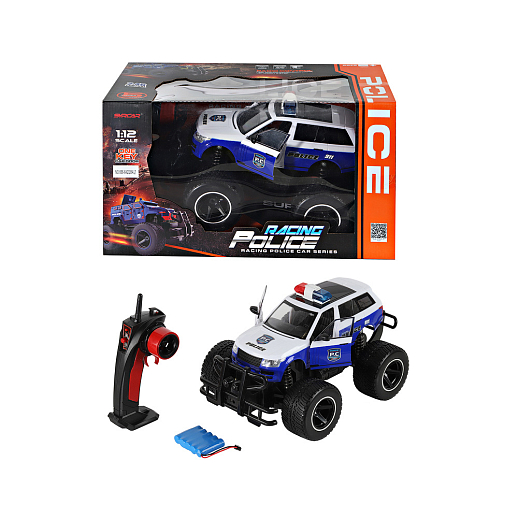 Р/У Монстр-трак "Полиция" М1:12, 27Hz, 5 каналов, свет фар, передн.двери открываются с пульта, синий.,в/к 52*30*25,5 см в Джамбо Тойз