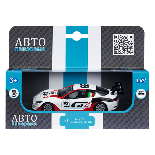 ТМ "Автопанорама" Машинка металлическая 1:43 Maserati Gran Turismo MC GT4, белый, откр. двери, в/к 17,5*12,5*6,5 см в Джамбо Тойз #13