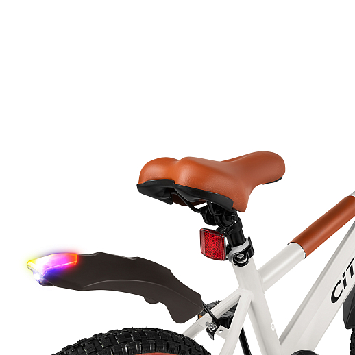 Велосипед двухколёсный CITYRIDE, модель CR-B2-07F52, колеса 16", рама сталь, колеса сталь, балансирные колеса со светом, маячок в заднем крыле, цвет белый в Джамбо Тойз #2