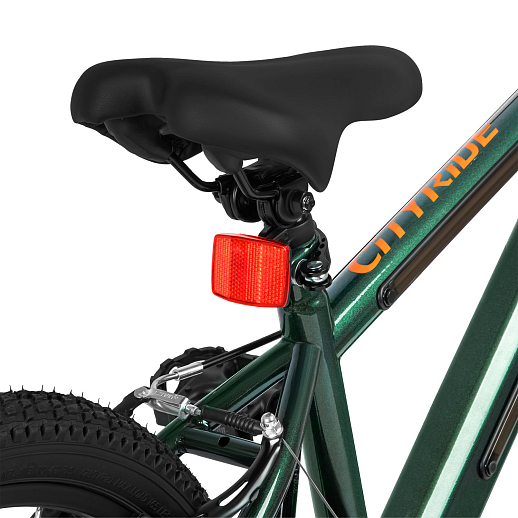 Велосипед двухколесный CITYRIDE, модель CR-B2-10FU, рама сталь, колеса алюминий 20", v-brake тормоза, встроенная в раму подсветка, подножка, цвет зеленый металлик в Джамбо Тойз #12