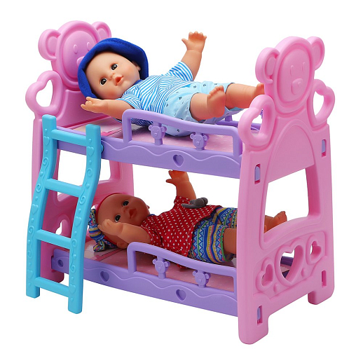 Набор "Две куклы пупса с двухэтаж.кроваткой и аксс.", в/к 72х11х35 см в Джамбо Тойз #4