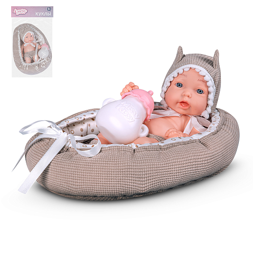 ТМ "Amore Bello" Пупс 25 см, русский язык, Шаинский, с аксессуарами: кокон серый , в/п в Джамбо Тойз