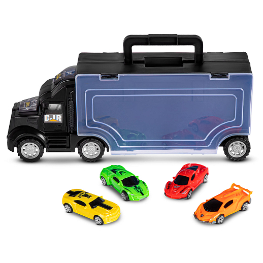 Автовоз-чемодан,в комплекте 4 машинки,свободн.ход колес,в/к 30,5*8,5*12см в Джамбо Тойз #11