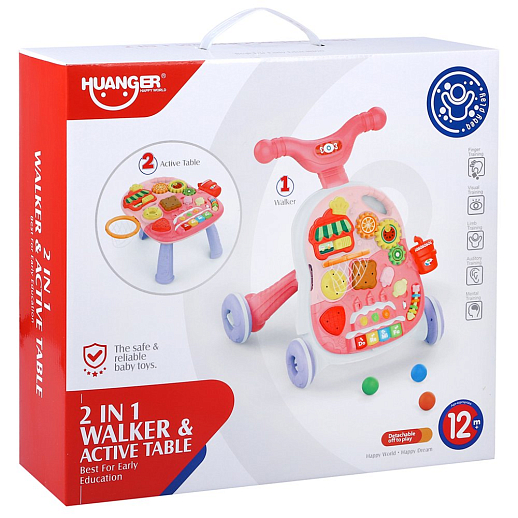 Ходунки, игровой центр, свет, звук, цвет розовый, в/к 38х11х34,5 см в Джамбо Тойз #2