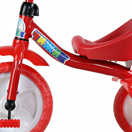 Детский трехколесный велосипед "Чижик" на пластиковых колесах 10/8. Корзинка сзади. Цвет красный в Джамбо Тойз #5
