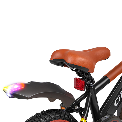 Велосипед двухколёсный CITYRIDE, модель CR-B2-07F52, колеса 12", рама сталь, колеса сталь, балансирные колеса со светом, маячок в заднем крыле, цвет чёрный в Джамбо Тойз #3