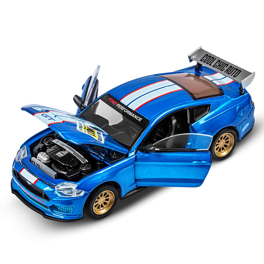 ТМ "Автопанорама" Машинка металлическая 1:43 Ford Mustang GT, синий, тюнинг, откр. двери, свободный ход колес, в/к 23,5*10*4 см в Джамбо Тойз #5