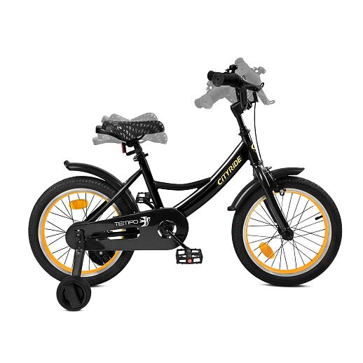 Велосипед двухколёсный CITYRIDE, модель CR-B2-04F7, рама сталь, колеса алюминий 16", цвет чёрный-оранжевый в Джамбо Тойз #8