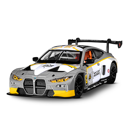 ТМ "Автопанорама" Машинка металлическая, 1:24 BMW M4 GT3, серый, откр. двери и капот, свет, звук, свободный ход колес, в/к 24,5х12,5х10,5 см в Джамбо Тойз #5