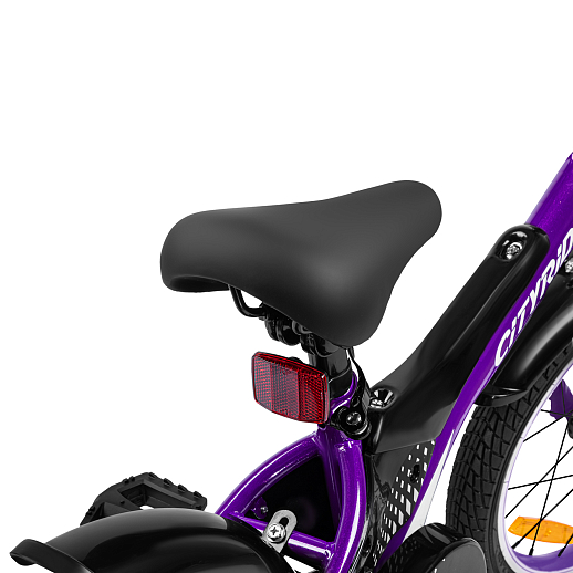 Детский велосипед "Cityride REVO", модель CR-B2-05, рама сталь, кожух цепи 100%, обода алюм. 16", втулки сталь, покрышки 2,125, страх. колеса, руль сталь. вынос сталь, задние ножные тормоза, передний клещевой, крылья пластик, отражатели пер/зад и на спицах, цвет фиолетовый в Джамбо Тойз #13