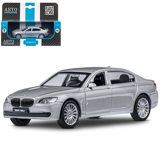 ТМ "Автопанорама" Машинка металлическая 1:46 BMW 760 LI, серебряный, откр. двери, инерция, в/к 17,5*12,5*6,5 см в Джамбо Тойз