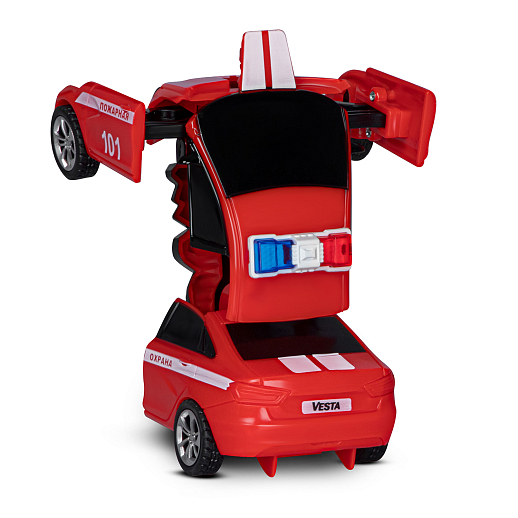 AUTODRIVE_LADA Vesta_машинка-робот фрикционная,13см,одной кнопкой трансформируется в робота,красная,в/к 13,5*6,5*5,5 см в Джамбо Тойз #4