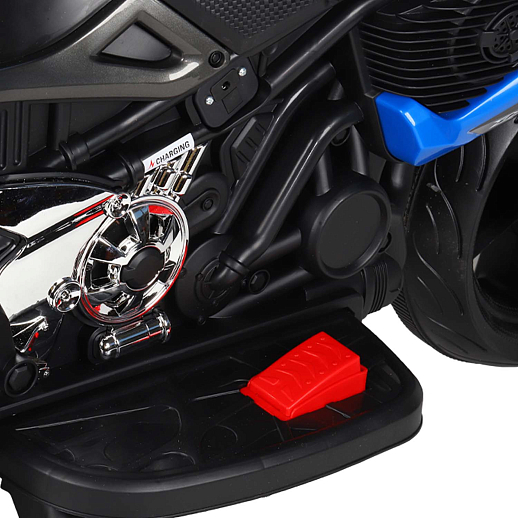 Электромотоцикл детский двухколесный на аккумуляторе 2 двигателя, USB, MP3, колеса пластик, свет LED. Цвет синий в Джамбо Тойз #8