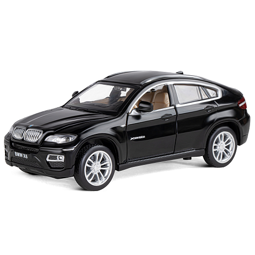 ТМ "Автопанорама" Машинка металлическая 1:32 BMW X6, черный, свет, звук, откр. двери, инерция, в/к 19*9*7 см в Джамбо Тойз #8